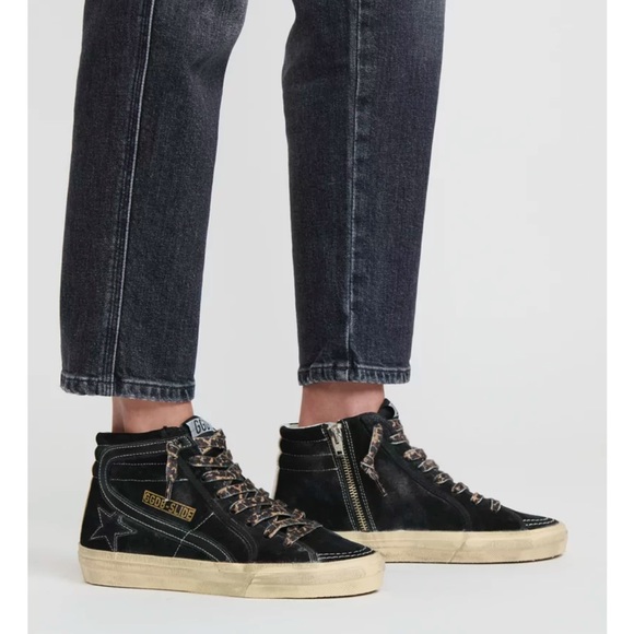 Golden Goose Slide Sneaker in Black Suede/Silver sz 37 New in Box - Picture 1 of 16